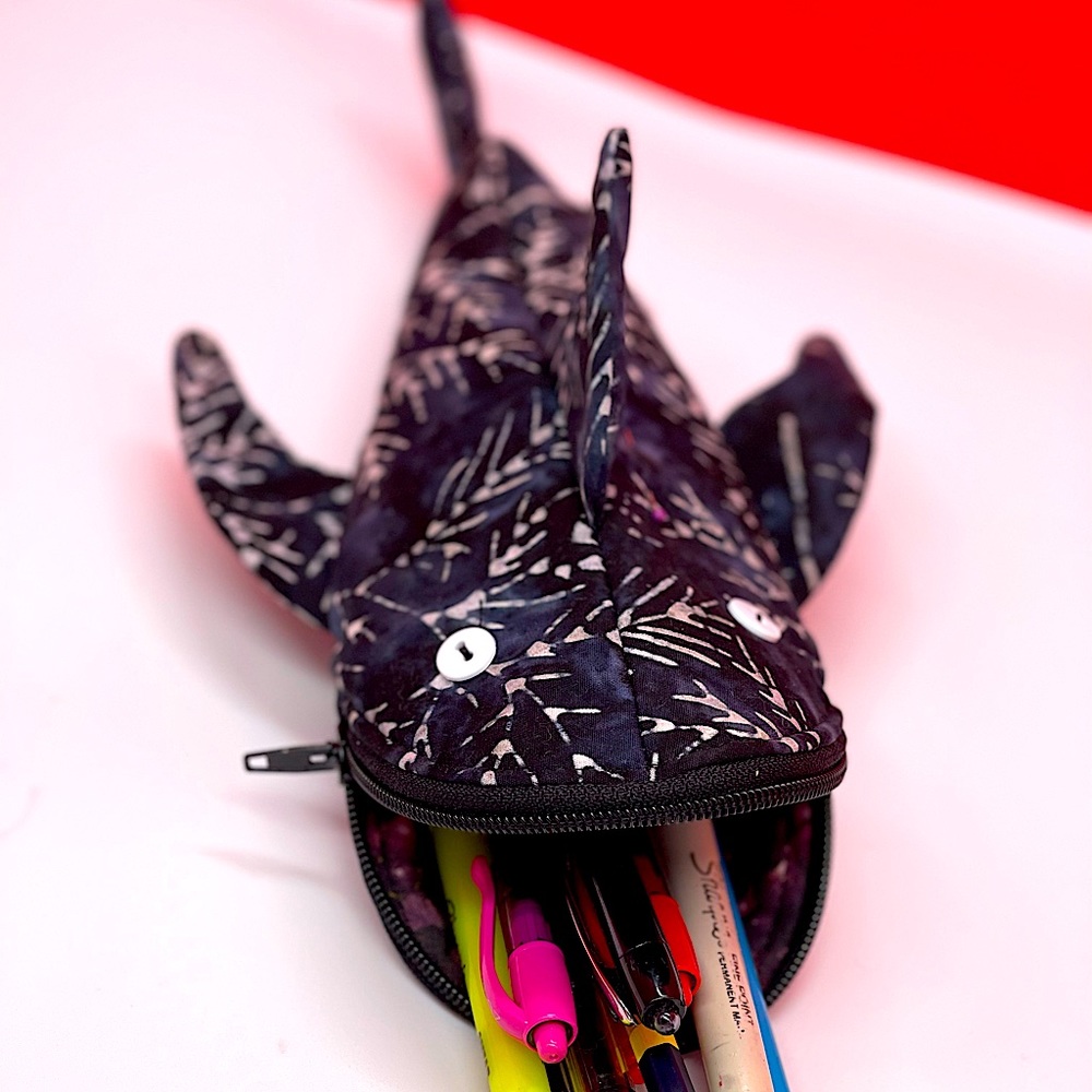 Shark pencil Case Black